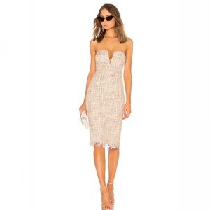 REVOLVE LPA Twill Dress 691 in Cream Multi Size M